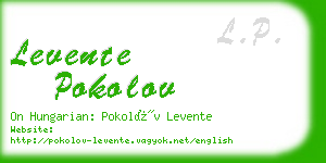 levente pokolov business card